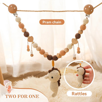 Baby Crochet Ocean Stroller Toys Hanging Rattle and Animal Mobiles