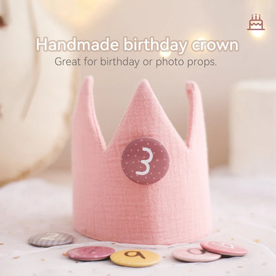 Newborn Photography Birthday Crown & Custom Age Hat for Babies