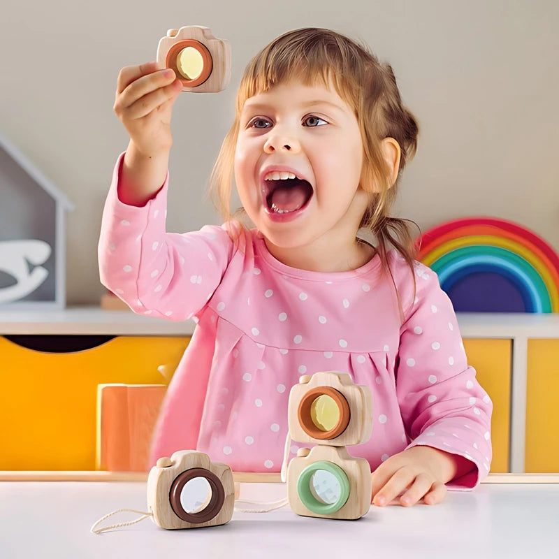 Montessori Wooden Blocks & Mini Camera Educational Toys