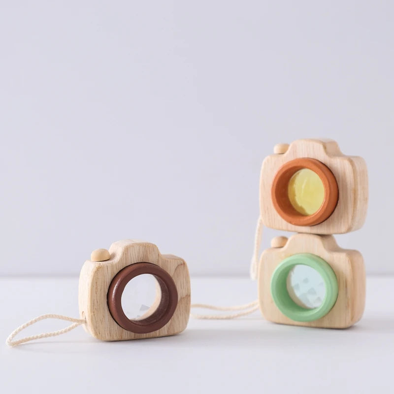 Montessori Wooden Blocks & Mini Camera Educational Toys