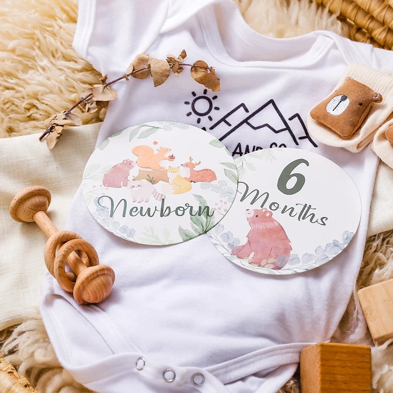 Wooden Baby Milestone Cards Newborn Photo Accessories & Gifts