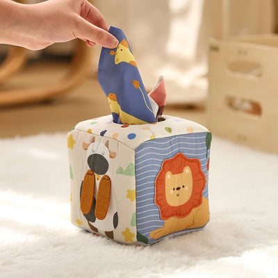 Montessori Magic Cotton Animal Tissue Box  Educational Sensory Toy