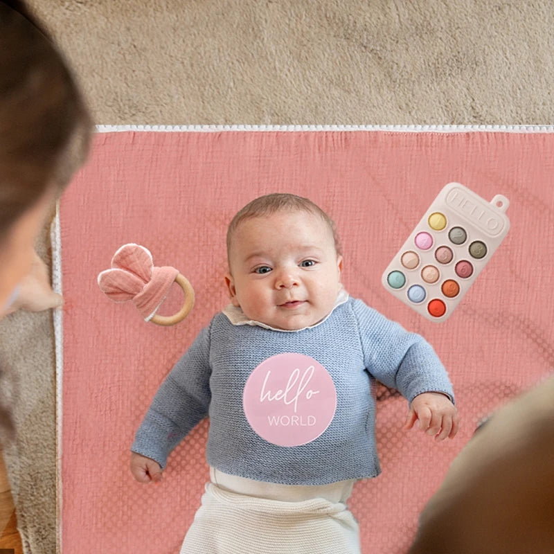 Baby Mobile Phone Teether Toy & Pure Cotton Towel Set