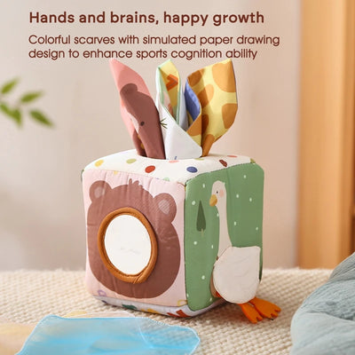 Montessori Magic Cotton Animal Tissue Box  Educational Sensory Toy