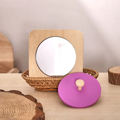 Montessori Mirror Puzzle Wooden Busy Board for Toddlers