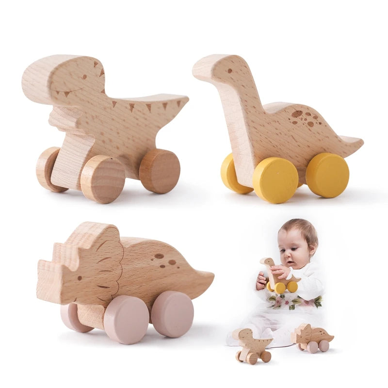 Baby Wooden Dinosaur Blocks Montessori Educational Toys for Kids