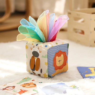 Montessori Magic Cotton Animal Tissue Box  Educational Sensory Toy