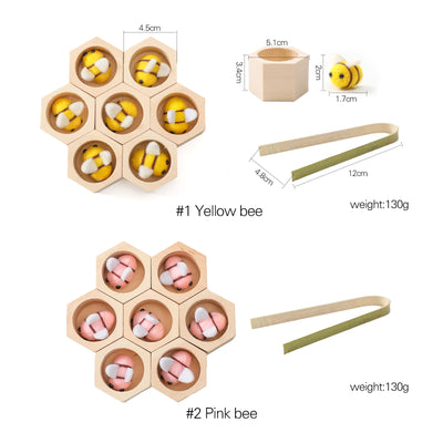 Wooden Bee Puzzle Toy Montessori Fine Motor Skill Game