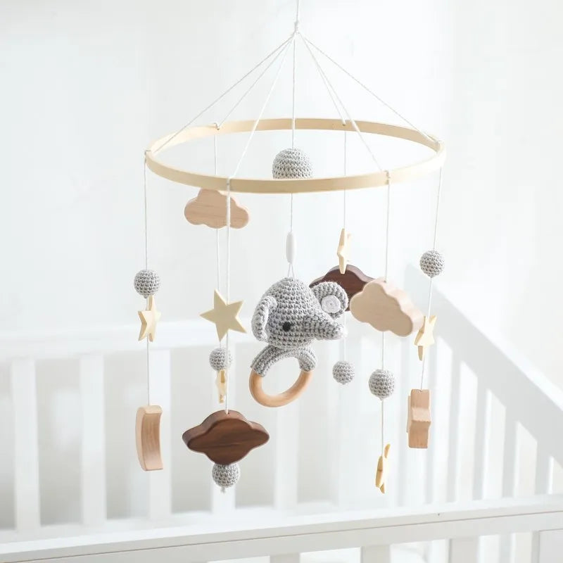 Baby Cloud Rattles Musical Crib Mobile Toy for Infants