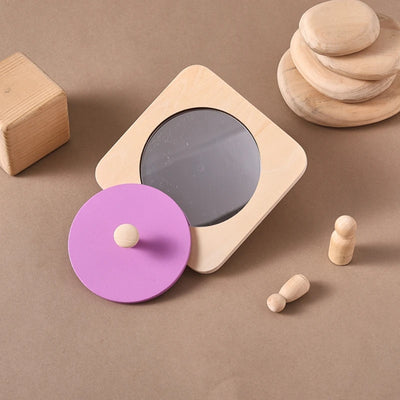 Montessori Mirror Puzzle Wooden Busy Board for Toddlers