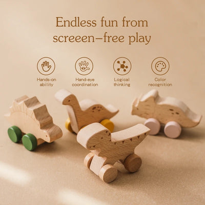 Baby Wooden Dinosaur Blocks Montessori Educational Toys for Kids