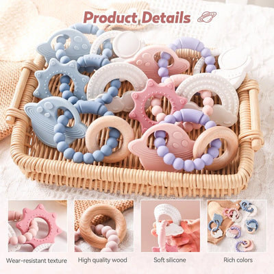 Baby Teether BPA-Free Silicone Ring & Comfort Toy for 0-12 Months