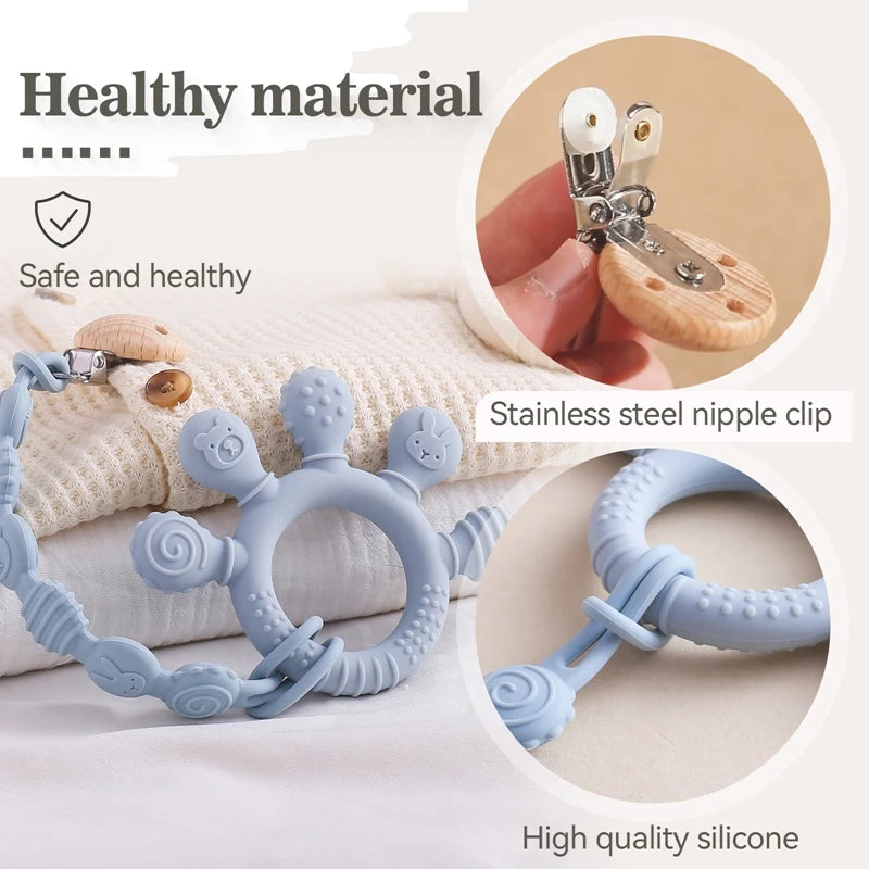 Cartoon Silicone Pacifier Chain & Teether BPA-Free Baby Care