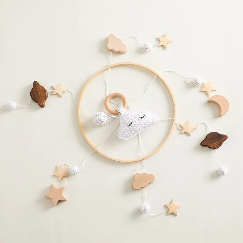 Baby Cloud Rattles Musical Crib Mobile Toy for Infants