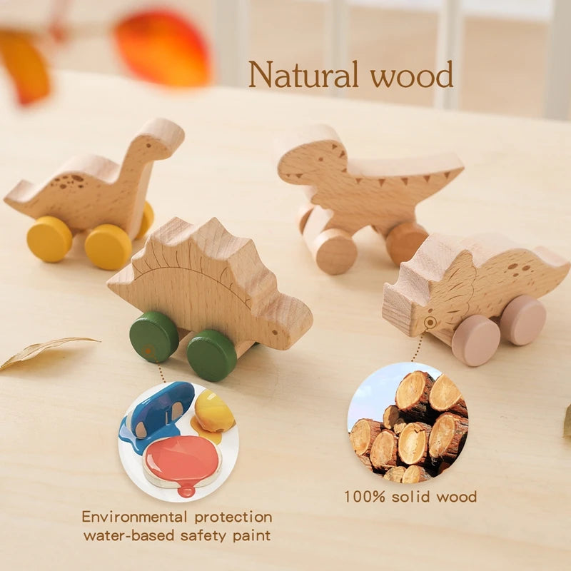 Baby Wooden Dinosaur Blocks Montessori Educational Toys for Kids