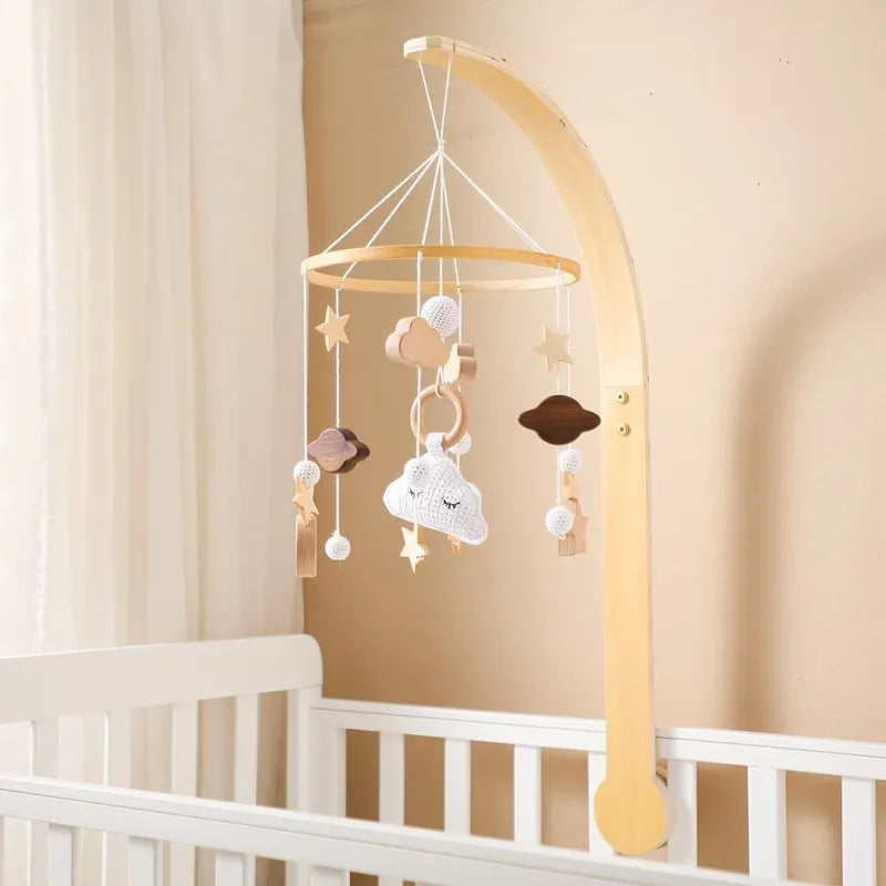 Baby Cloud Rattles Musical Crib Mobile Toy for Infants