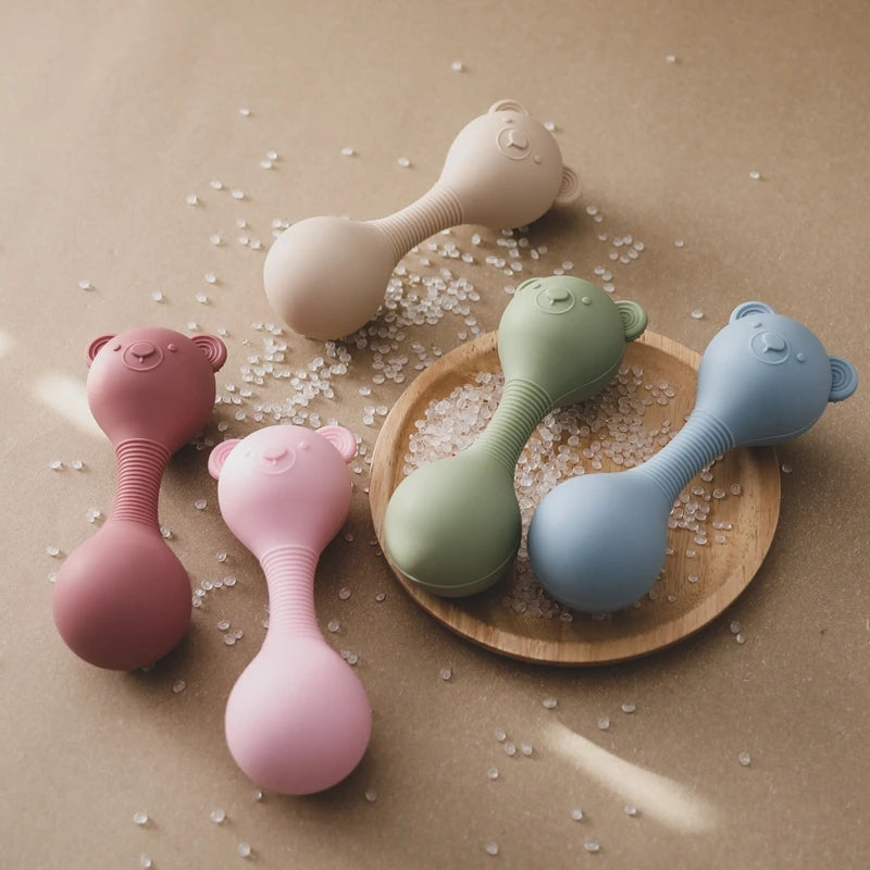 Baby Silicone Sand Hammer Toys Teether & Maracas for 0-12 Months