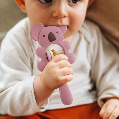 Silicone Koala & Elephant Teether Rattles BPA Free Baby Toys