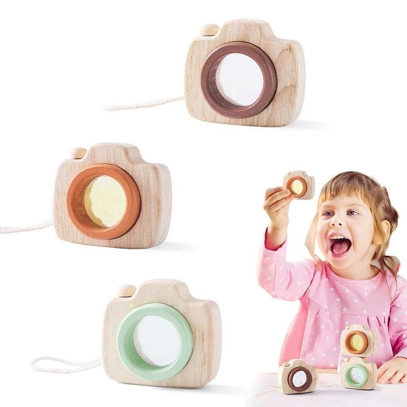 Montessori Wooden Blocks & Mini Camera Educational Toys