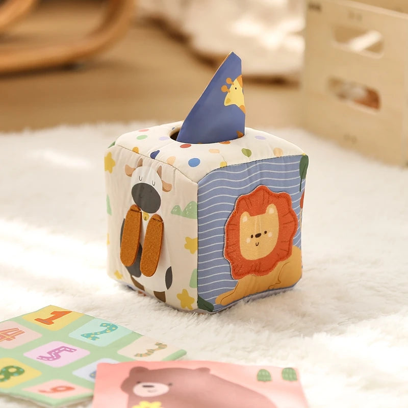 Montessori Magic Cotton Animal Tissue Box  Educational Sensory Toy