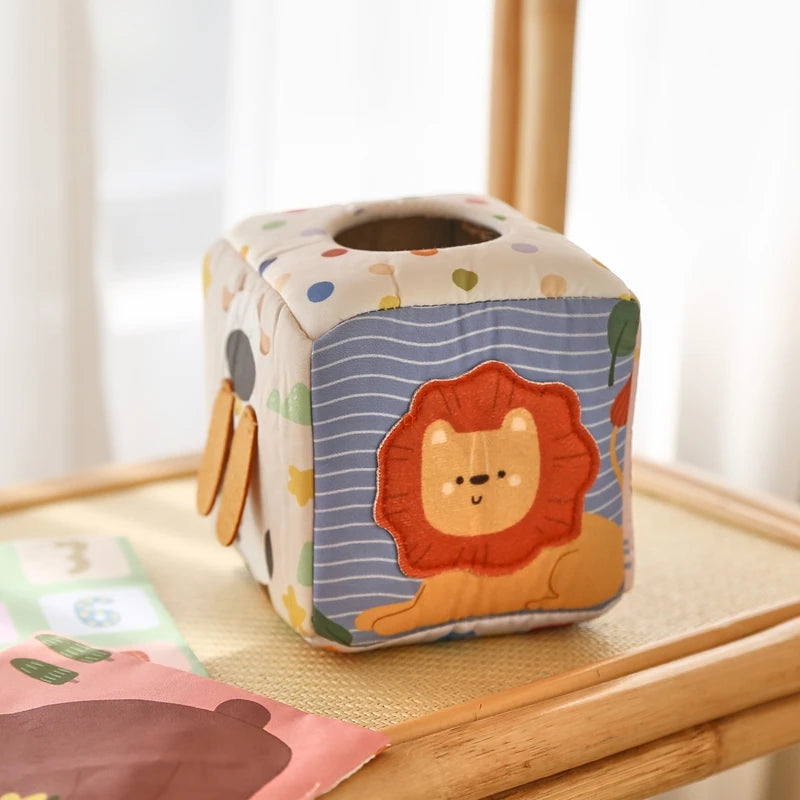 Montessori Magic Cotton Animal Tissue Box  Educational Sensory Toy