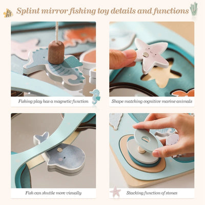 Mirror Fishing Toy Ocean Seahorse Magnetic Puzzle for Kids