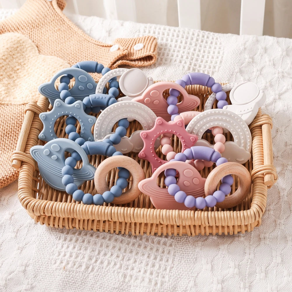 Baby Teether BPA-Free Silicone Ring & Comfort Toy for 0-12 Months