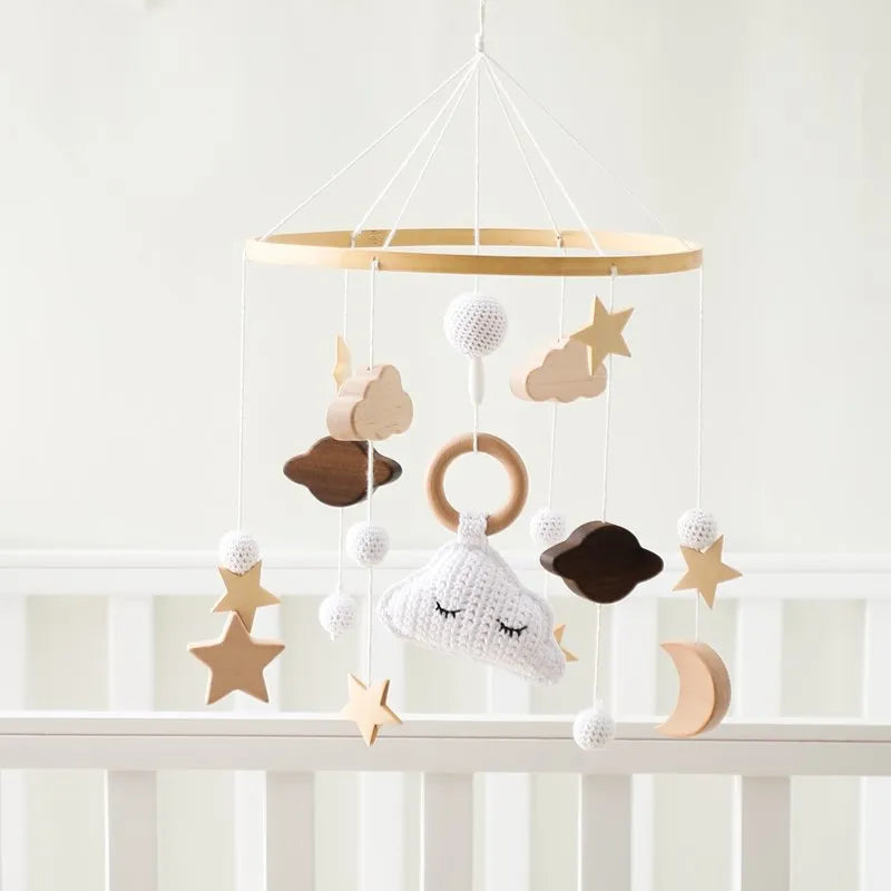 Baby Cloud Rattles Musical Crib Mobile Toy for Infants