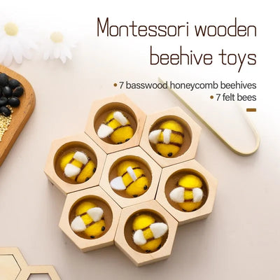 Sensory Bee Toys Montessori Wooden Fine Motor Skill Toy for Infants