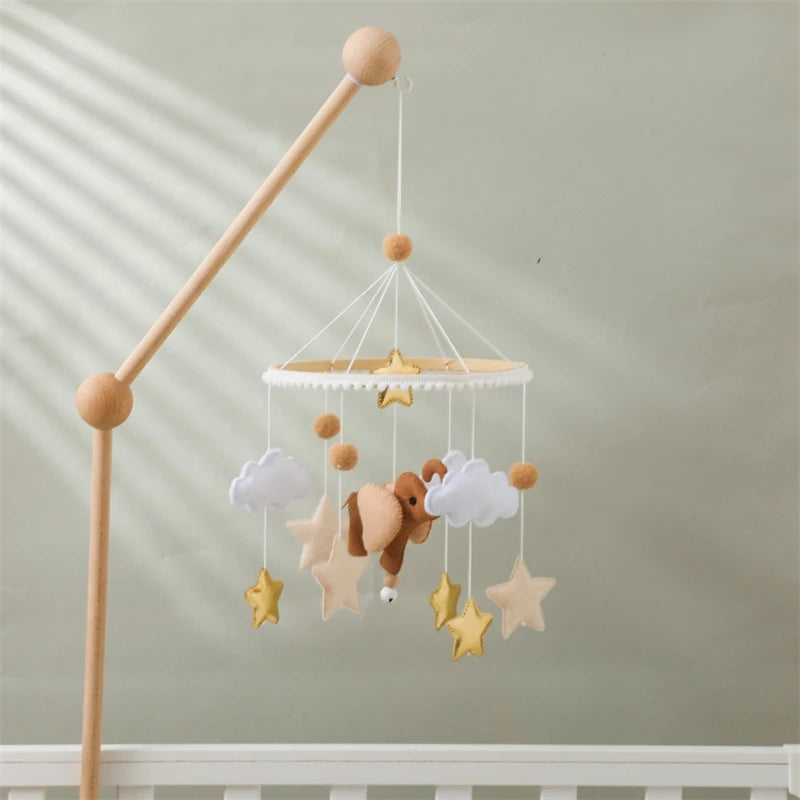 Baby Elephant Hanging Bell Toy Felt Mobile Rattle for Infants