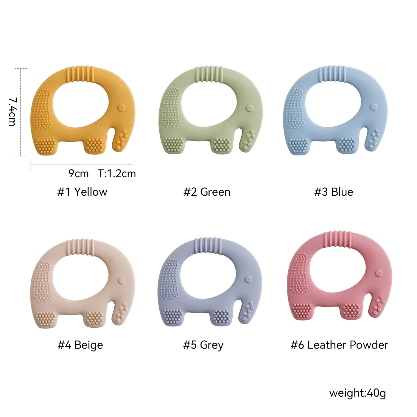 Baby Teether Elephant Toy & Rattle BPA-Free Silicone for 0-12 Months