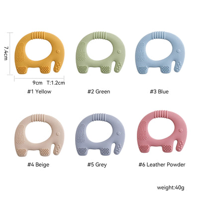 Baby Teether Elephant Toy & Rattle BPA-Free Silicone for 0-12 Months