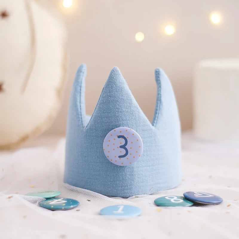 Newborn Photography Birthday Crown & Custom Age Hat for Babies