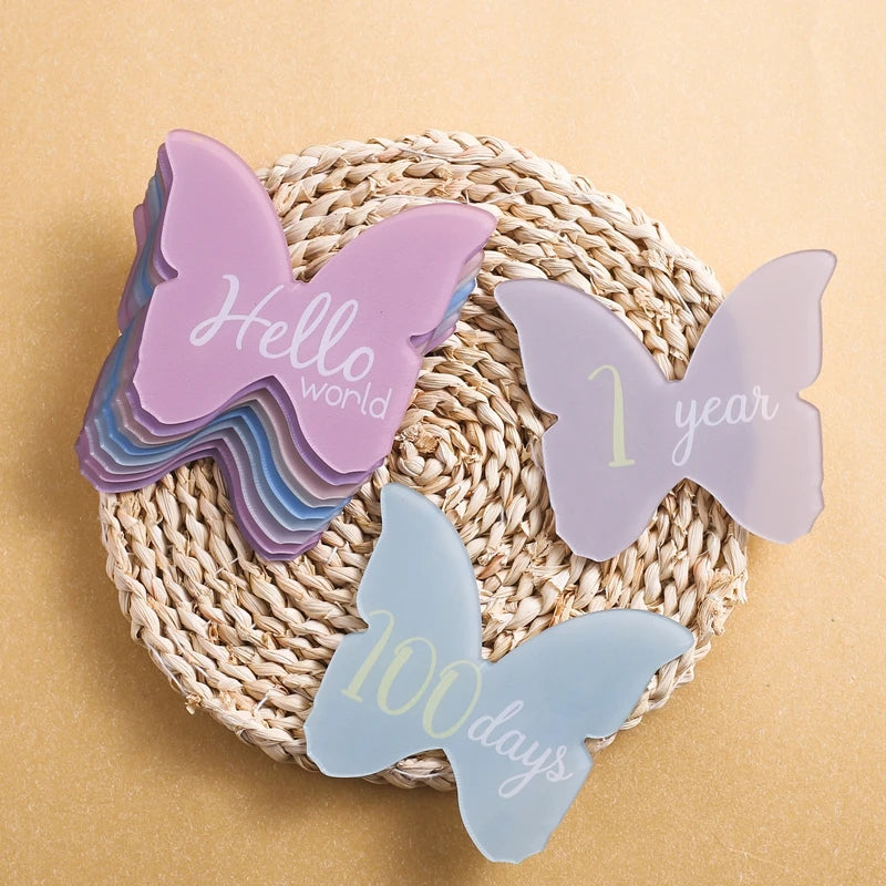 Acrylic Butterfly Baby Milestone Props for 1-12 Months