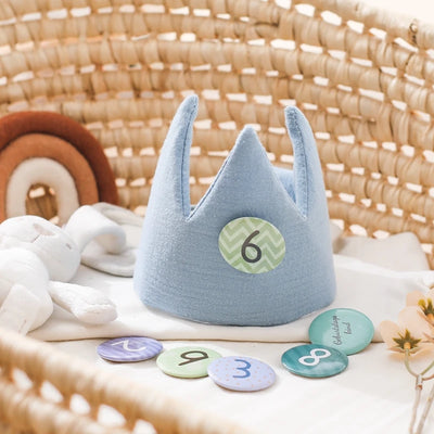 Newborn Photography Birthday Crown & Custom Age Hat for Babies