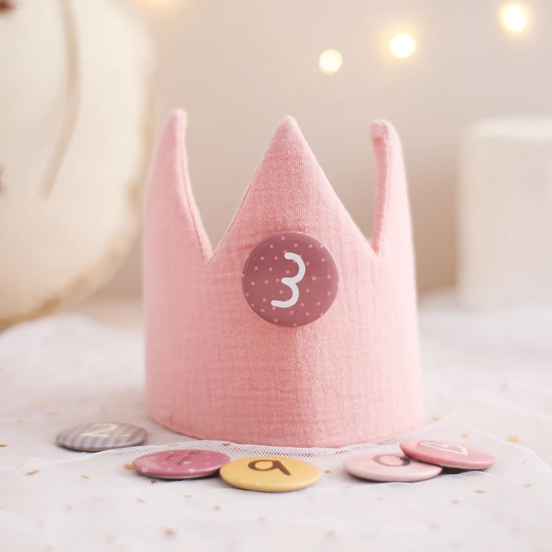 Newborn Photography Birthday Crown & Custom Age Hat for Babies