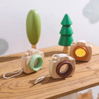 Montessori Wooden Blocks & Mini Camera Educational Toys