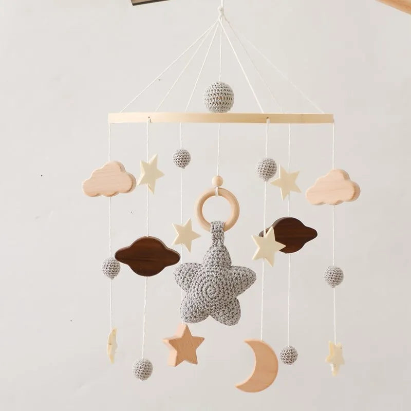 Baby Cloud Rattles Musical Crib Mobile Toy for Infants