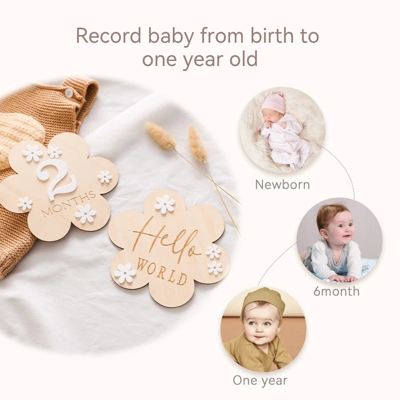 Flower Newborn Photography Props & Milestone Stickers