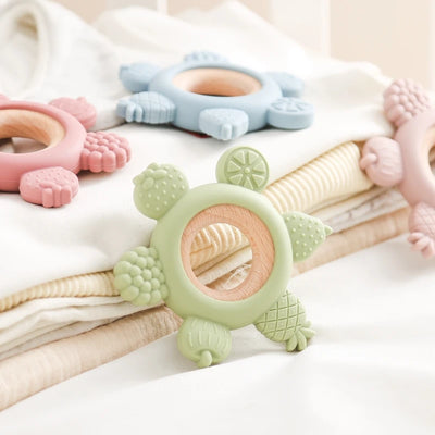 Baby Fruit Teether & Rattle BPA-Free Silicone for 0-12 Months