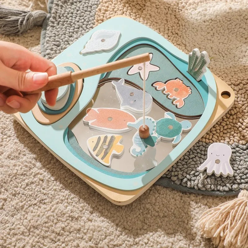 Mirror Fishing Toy Ocean Seahorse Magnetic Puzzle for Kids