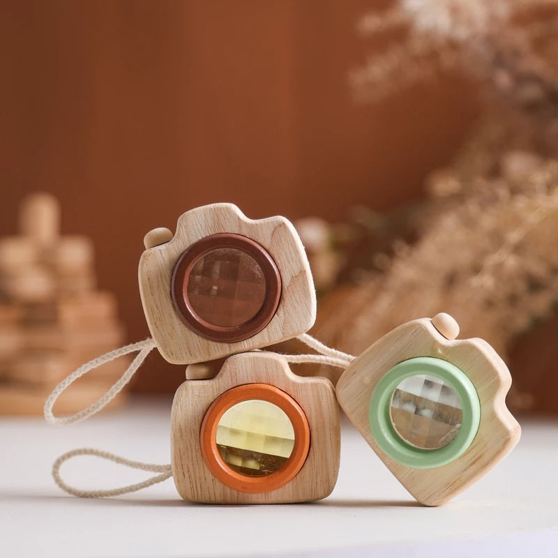 Montessori Wooden Blocks & Mini Camera Educational Toys