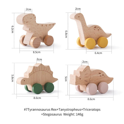 Baby Wooden Dinosaur Blocks Montessori Educational Toys for Kids