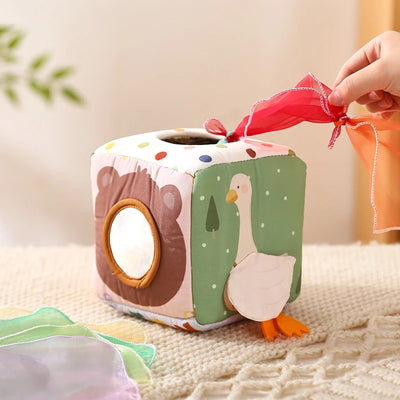 Montessori Magic Cotton Animal Tissue Box  Educational Sensory Toy