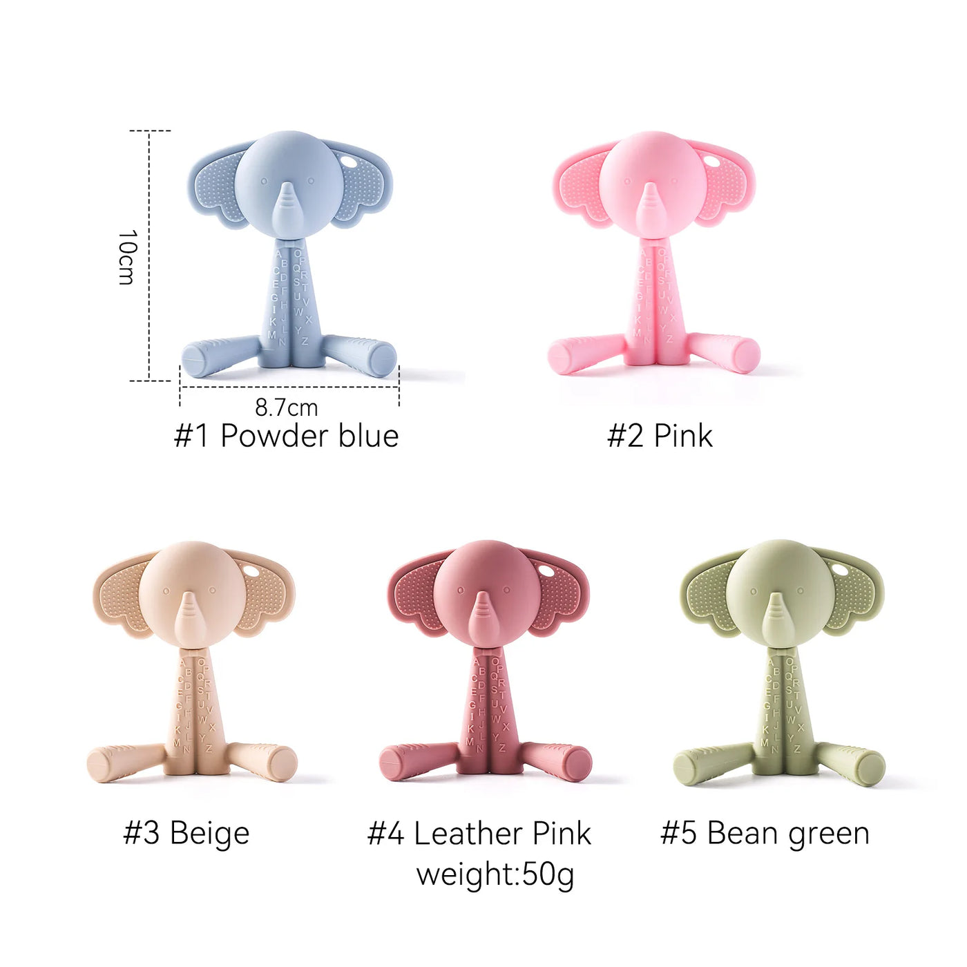 Silicone Elephant Teether Rattle for Babies 0-12 Months