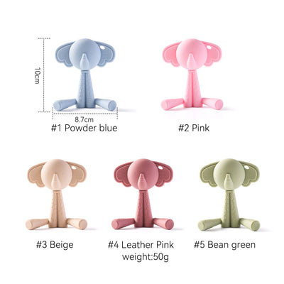 Silicone Elephant Teether Rattle for Babies 0-12 Months