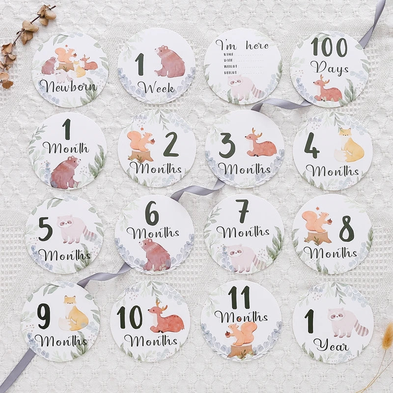 Wooden Baby Milestone Cards Newborn Photo Accessories & Gifts