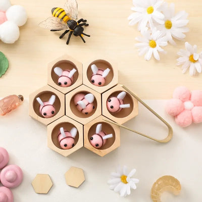 Sensory Bee Toys Montessori Wooden Fine Motor Skill Toy for Infants